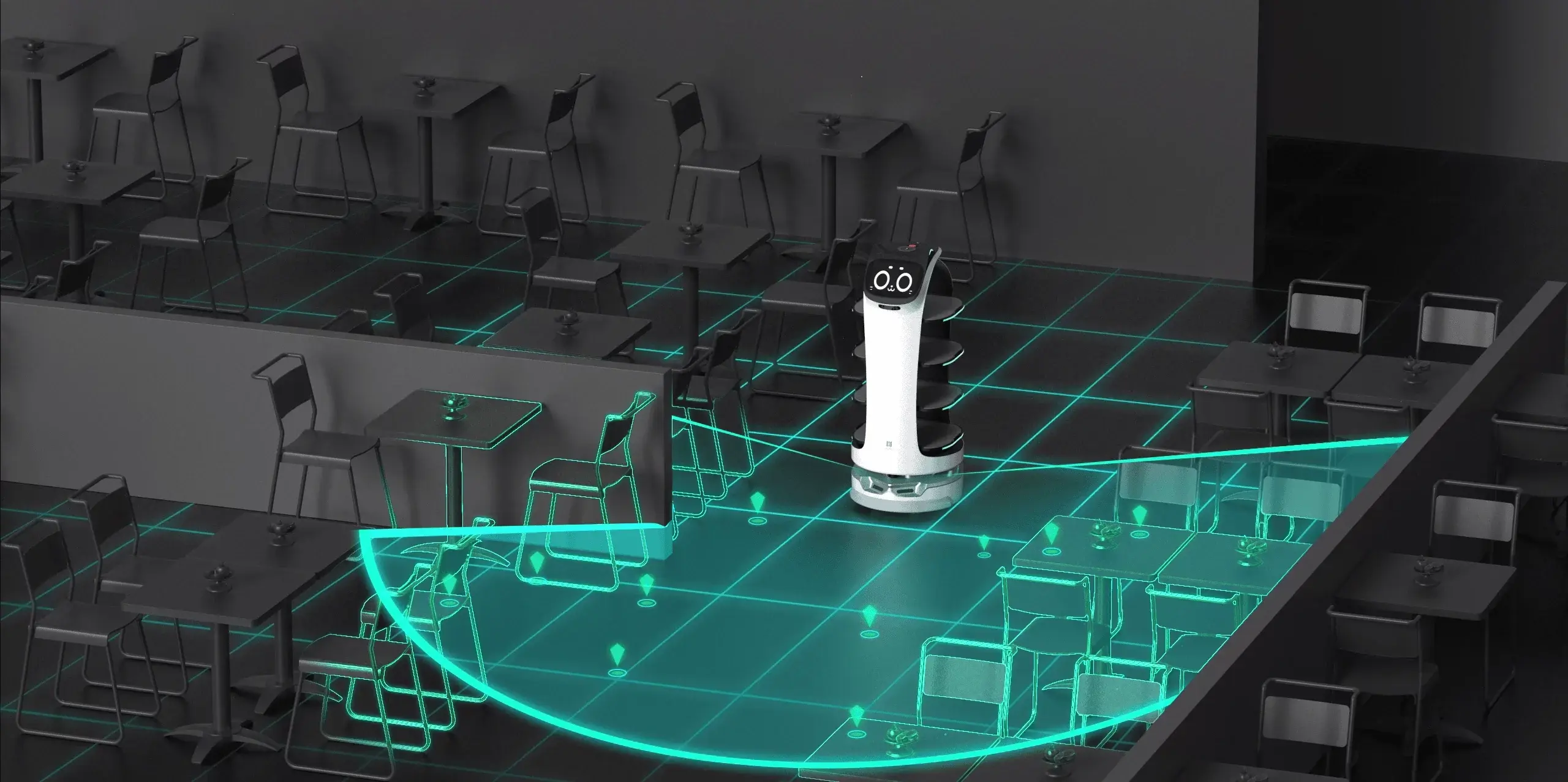 BellaBot 360-Grad-Sicherheitssystem mit 3D-Hinderniserkennung und RGBD-Kameras fuer sichere autonome Navigation