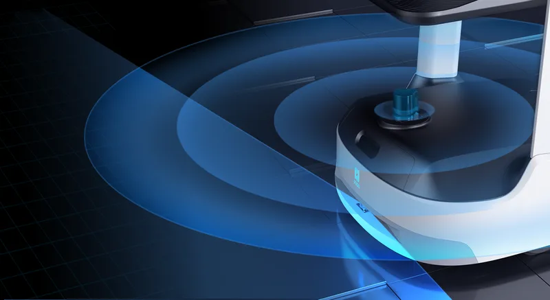 PuduBot 2 Serviceroboter mit dualem LiDAR-Sensor für 360-Grad-Hinderniserkennung und autonome Navigation